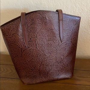 Hidesign Floral Embossed Leather Shoulder bag